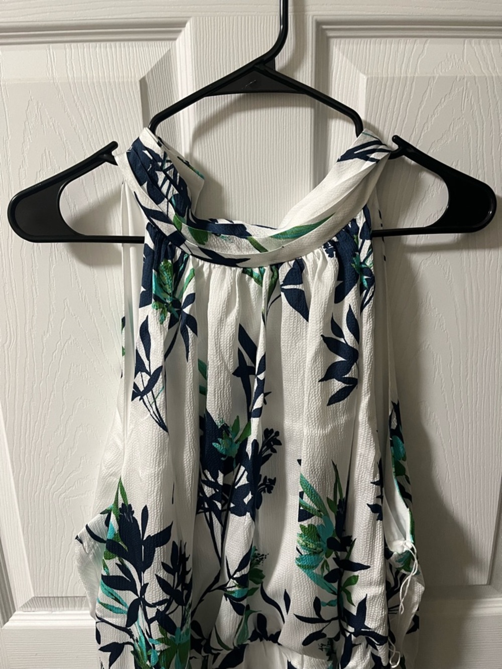Adrianna Papell NWT Halter Floral Midi Dress 18W Ivory Blue Green - Picture 2 of 9